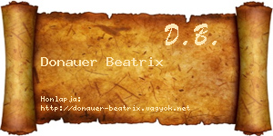 Donauer Beatrix névjegykártya