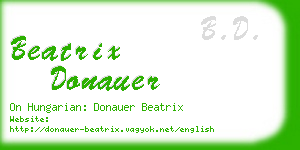 beatrix donauer business card